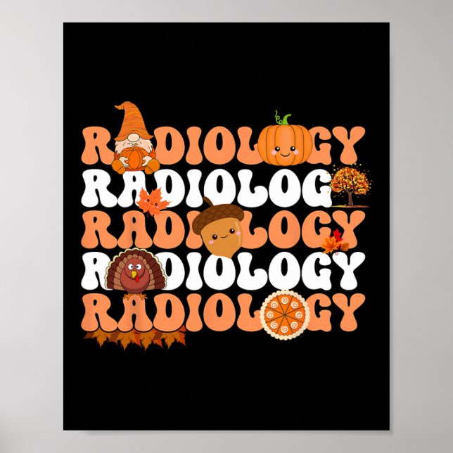 Retro Radiology Pumpkin Radiologist Xray Fall Than Poster (Front)