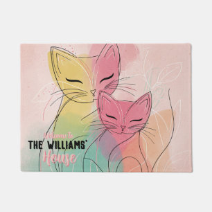 Retro Ragdoll Cat Mum Dad Home Decor Floormat Doormat
