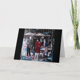 Retro Rain Painting by Alfred Fox Card