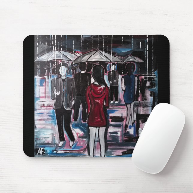 Retro Rain Painting by Alfred Fox Mouse Pad (With Mouse)