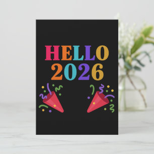 Retro Rainbow 2026 Party Poppers Celebrate Fun Invitation