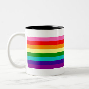 Retro Rainbow 8 Pride Two-Tone Coffee Mug