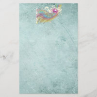 Retro Rainbow and Music Notes on a Shabby Texture