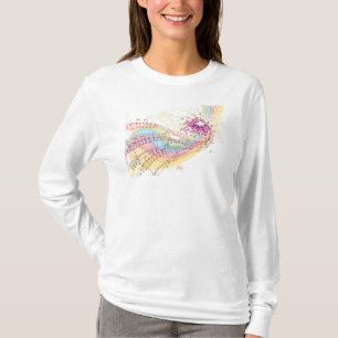 Retro Rainbow and Music Notes T-Shirt