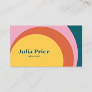 Retro Rainbow Arch Abstract Minimal Modern Business Card
