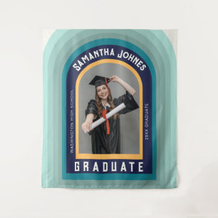 Retro Rainbow Arch Photo Graduation Backdrops Tapestry