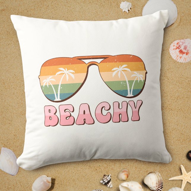 Retro Rainbow Beachy Sunglasses with Palm Trees Cushion (Creator Uploaded)