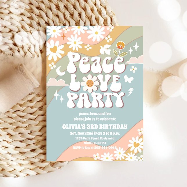 Retro Rainbow Birthday Invitation (Creator Uploaded)