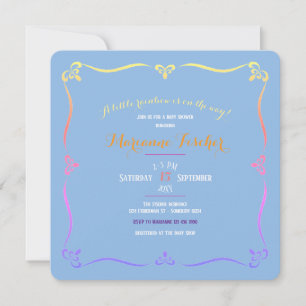 Retro Rainbow boy Baby Shower Invitation