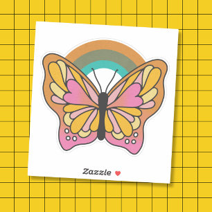 Retro Rainbow Butterfly Vinyl Sticker