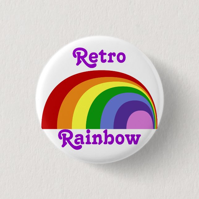 Retro Rainbow Button (Front)