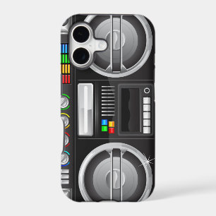 retro rainbow buttons boombox ghetto master