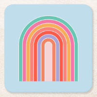 Retro Rainbow Colourful Blue