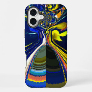 Retro Rainbow colours latest infinity deep blue iPhone 16 Plus Case