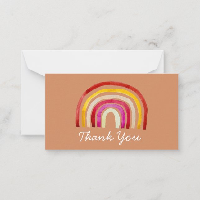 Retro Rainbow cute watercolor Card (Front)