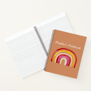 Retro Rainbow cute watercolor Notebook
