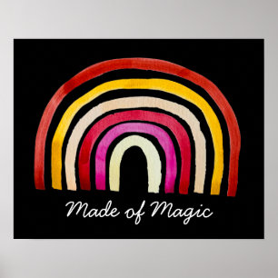 Retro Rainbow cute watercolor Poster