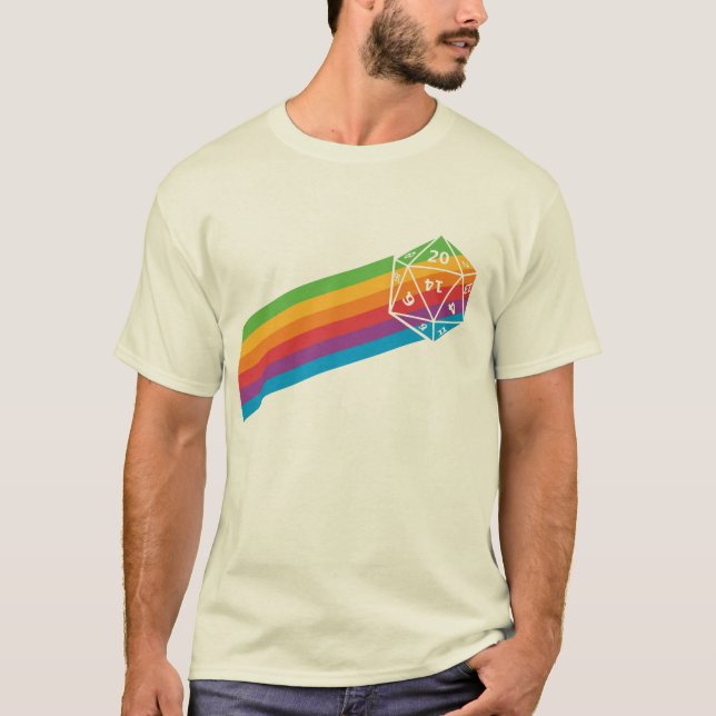 Retro Rainbow d20 T-Shirt (Front)