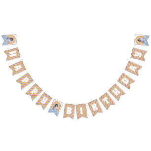 Retro Rainbow & Daisies Birthday Bunting Banner