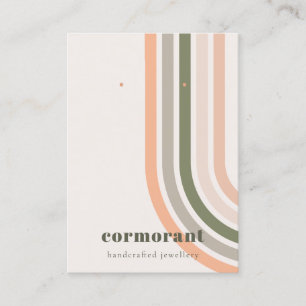 Retro Rainbow Desert Chic Stud Earring Display Business Card