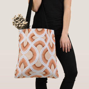 Retro Rainbow Design In Pastel Rust and Desert Tote Bag