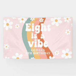 Retro Rainbow Eight is a Vibe Daisy 8TH Banner
