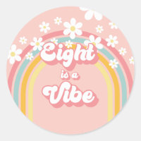 Retro Rainbow Eight is a Vibe Groovy 8th Birthday