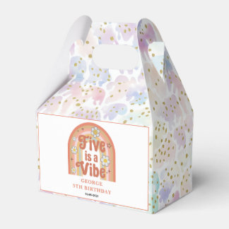 Retro Rainbow FIVE is a Vibe Groovy 5th Birthday Favour Box