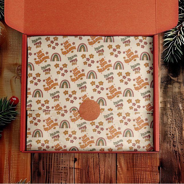 Retro Rainbow Flower Christmas Tissue Paper (Creator Uploaded)