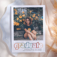 Retro | Rainbow Graduate Photo Announcement