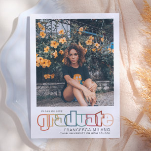 Retro   Rainbow Graduate Photo Announcement