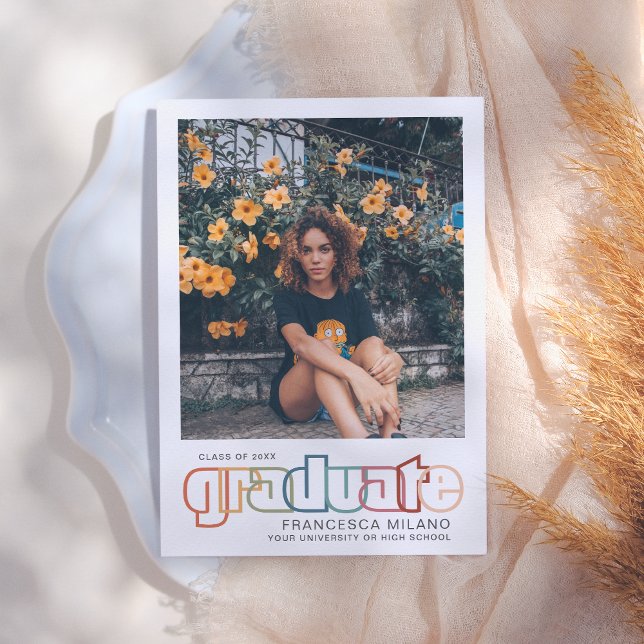 Retro | Rainbow Graduate Photo Announcement (Creator Uploaded)