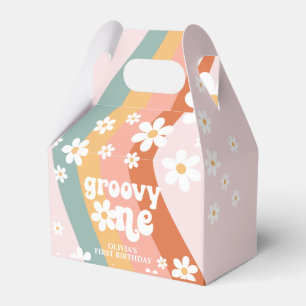 Retro Rainbow Groovy One Daisy Favour Box