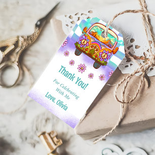 Retro Rainbow Groovy Thank You Gift Tags