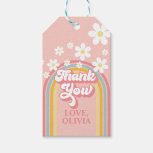 Retro Rainbow Groovy Thank You Gift Tags