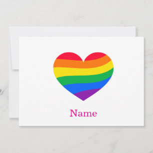 Retro Rainbow Heart - Cute Colourful Abstract Art Invitation