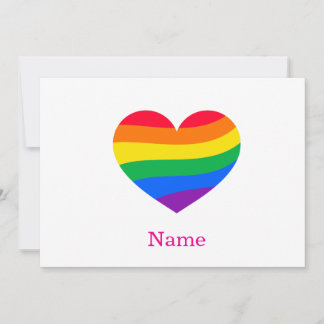 Retro Rainbow Heart - Cute Colourful Abstract Art Invitation
