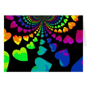 Retro rainbow hearts blank all occasion