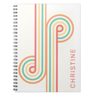 Retro Rainbow Line Art  Notebook