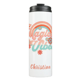 Retro Rainbow magical Vibes Thermal Tumbler