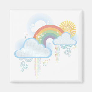 Retro Rainbow Magnet - Square