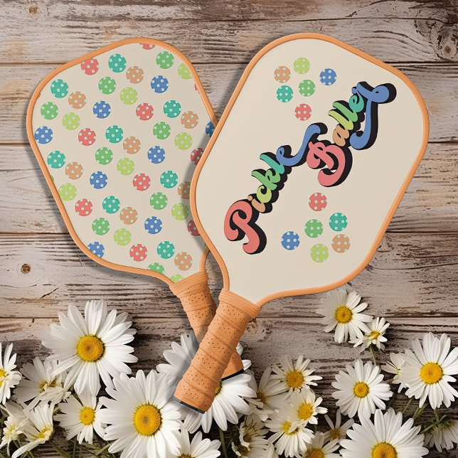 Retro Rainbow Pickleball paddle (Creator Uploaded)
