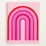 Retro Rainbow Preppy Pink And Red Arch Planner<br><div class="desc">Abstract Retro Rainbow – Pink And Red.</div>