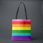 Retro Rainbow Pride Tote Bag<br><div class="desc">Retro inspired rainbow stripes inspired by the original pride flag design by gilbert baker including pink and turquoise.</div>
