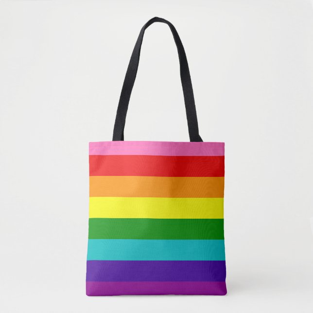 Retro Rainbow Pride Tote Bag (Front)