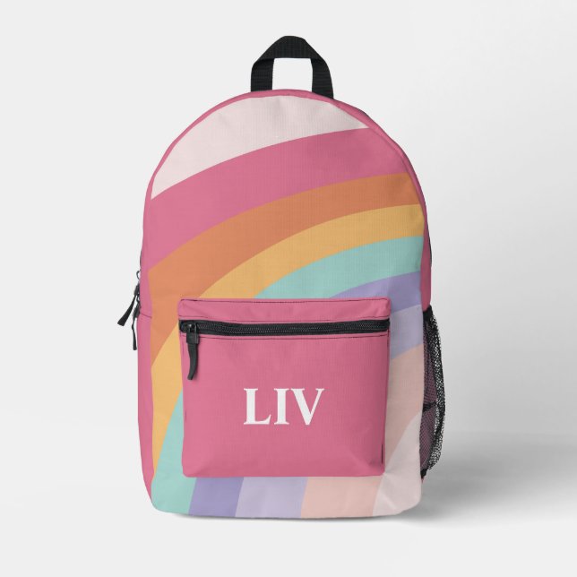Retro Rainbow Printed Backpack (Front)