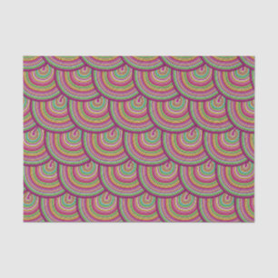 Retro Rainbow Psychedelic Circles Pattern Tissue Paper