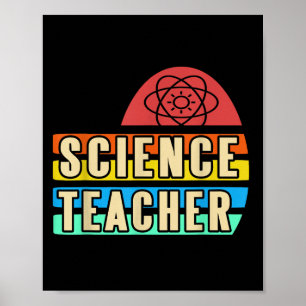 Retro Rainbow Science Teacher Nerdy Physics Pride  Poster