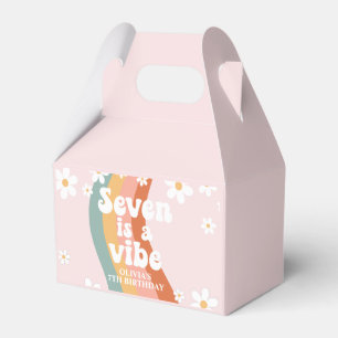 Retro Rainbow Seven is a Vibe Daisy 7th Birthday Favour Box