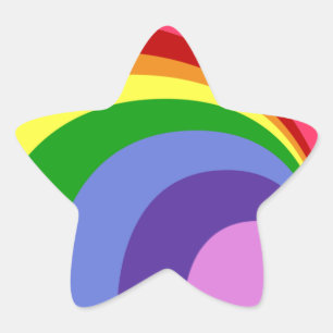 Retro Rainbow Star Stickers